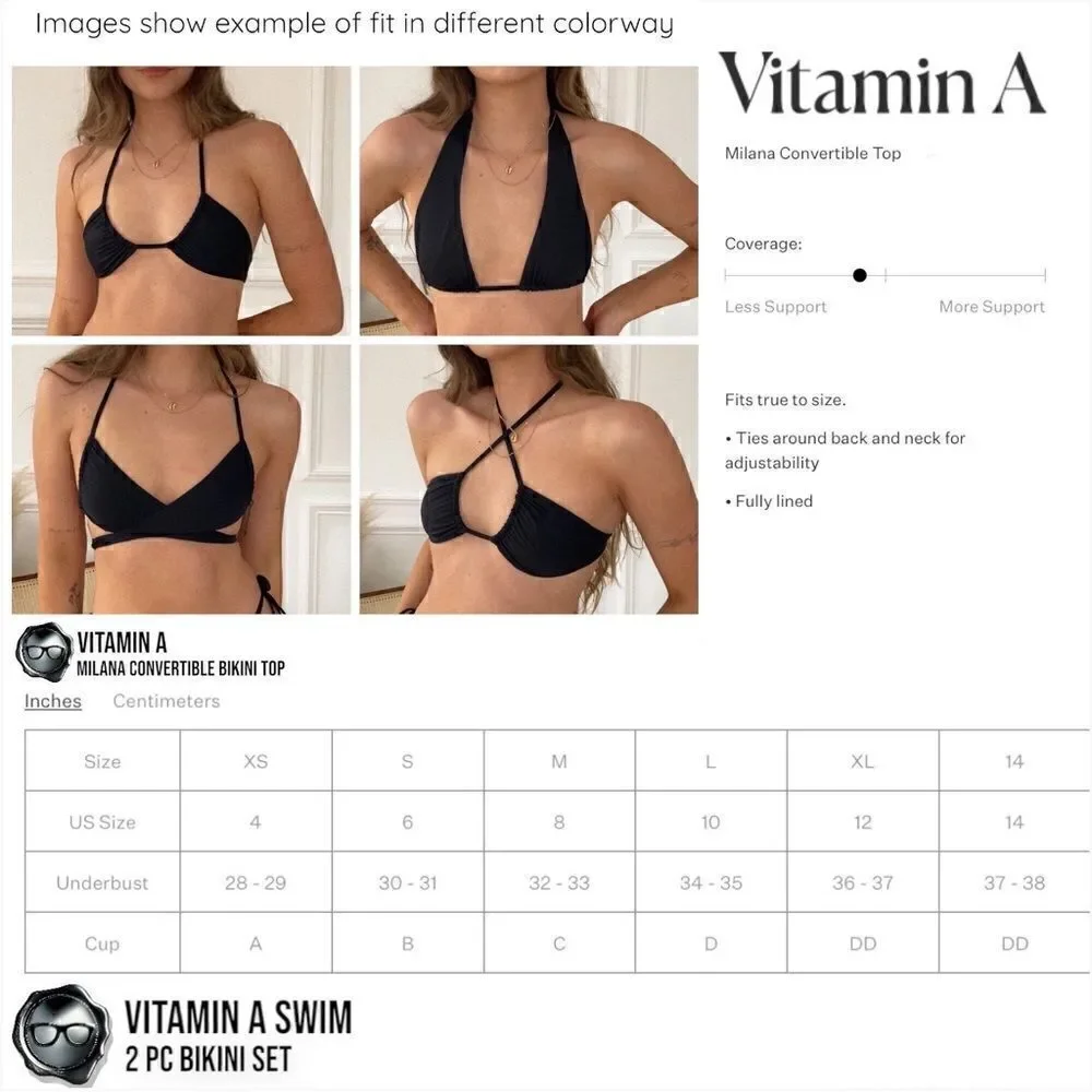 VITAMIN A SWIM MILANA 2-PIECE BRAZILIAN BIKINI SET IN LTD EDITION SAND SNAKE NEW